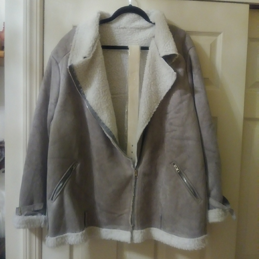 Suede-like moto jacket sz 1X-3X.